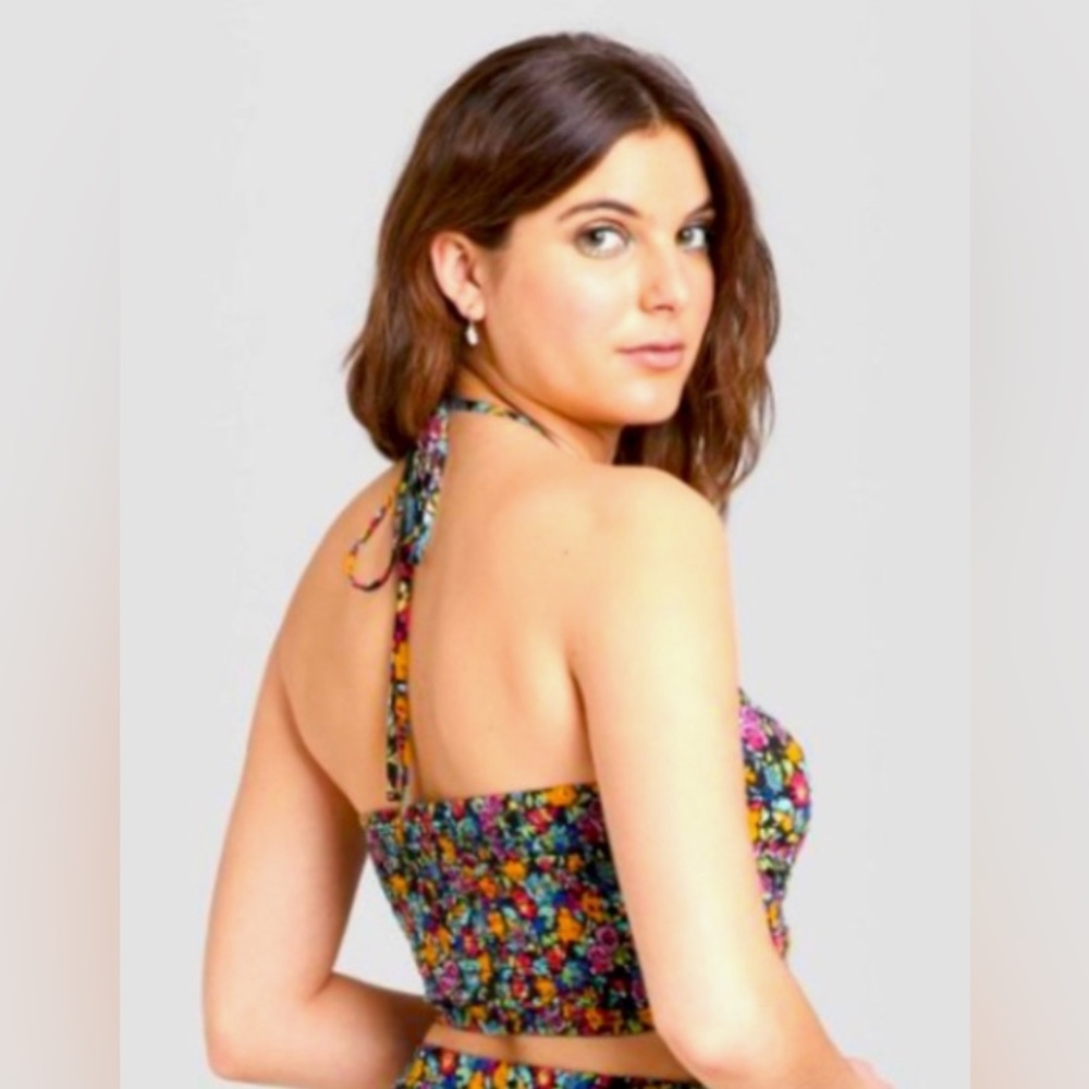 Floral Multicolor Bandeau Strings | Color: Black | Size: M - NWT